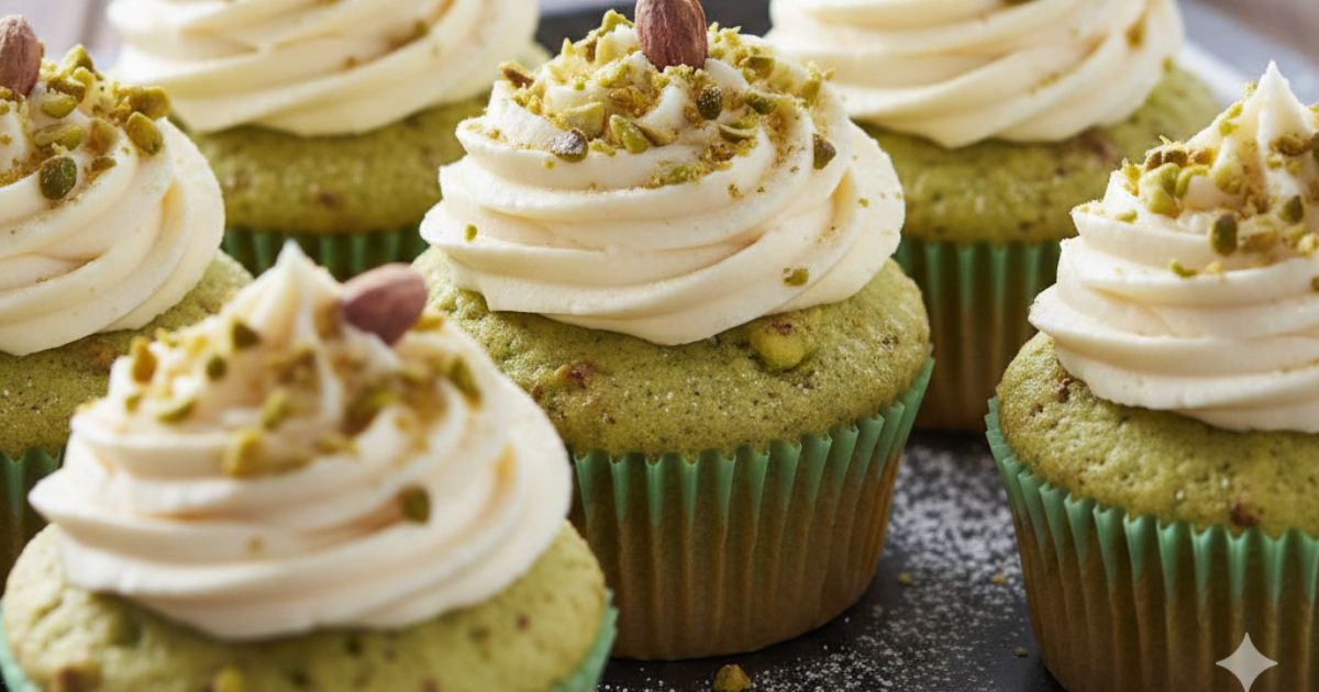 Pistachio Cupcakes with Vanilla Buttercream Recipe & names ideas