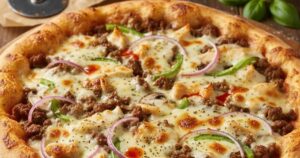 Quick extra soss beef and chicken mix Pizza recipe & names ideas