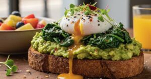 Smashed Avocado & Wilted Spinach Toast
